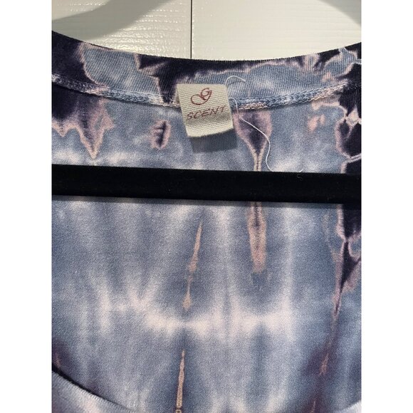 G Scent Womens Asymmetrical Tie Dye Top Size M Y2K 90s Hippie Crunchy Fairy Boho - Picture 2 of 9